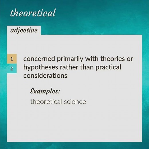 Theoretical | meaning of Theoretical