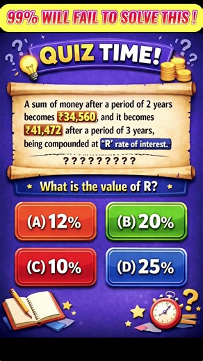 99% people will fail to solve this | Compound interest math | #mathchallenge #mathquiz #braintest