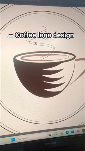 coffee cup logo design #cuplogodesign #teacuplogo #ytshortsvideo