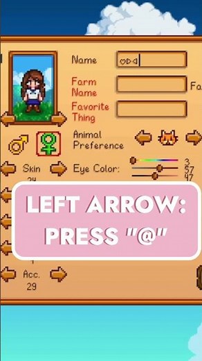 How to add symbols to your name in Stardew Valley