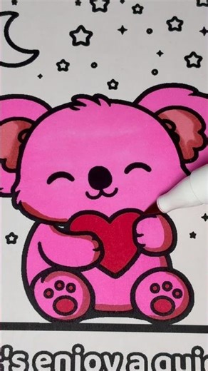 pink koala coloring 💗 one color challenge