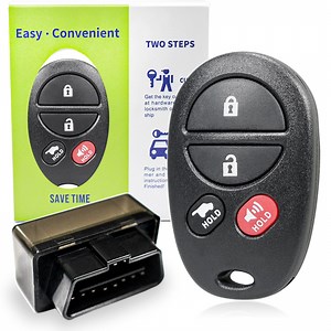 Simple Key Programmer & Key Fob 4 Button for Toyo-ta Sequoia Solara Avalon Highlander Sienna, DIY OBD Car Key Programmer Tool 315Mhz GQ43VT20T