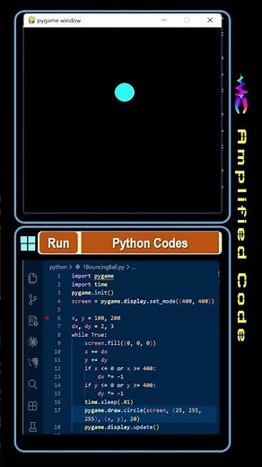 96: Bouncing Ball | Python Pygame Programming #coding