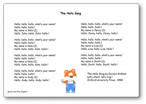 The Hello Song by Carolyn Graham - Song with Lyrics in English and in French