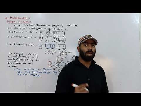sp hybridization | Explaintion of ethyne by sp hybridization | 11th class chemistry | ch.no.6