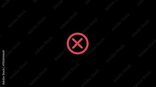 Red cross mark animation, cancel icon, round button, close button, red button, cross mark icon animation. Stock Video