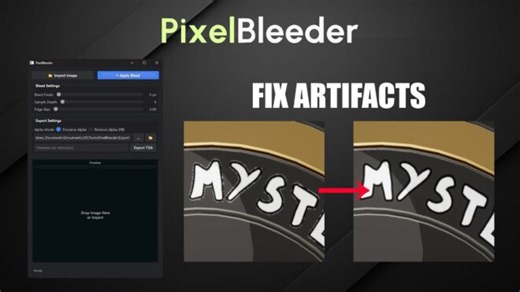 Pixel Bleeder - テクスチャの縁で起こる不具合を解消する為の無料のスタンドアロンアプリ！Win！
