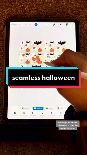Its Fall Szn 🍁 🍂 Look at this new fall seamless pattern! #halloween #ipad #procreate #digitalart #procreateart #autumn