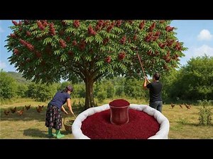 Azerbaijan’s Traditional Sumac Harvesting & Drying - Country life vlog