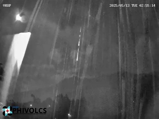 66K views · 151 reactions | WATCH: IP camera footage captured the explosive eruption of Kanlaon Volcano between 2:55 a.m. and 3:00 a.m. on Tuesday, May 13, 2025. The video was recorded by the Upper Pantao Observation Station in Canlaon City, Negros Oriental. Kanlaon remains under Alert Level 3 status.  PHIVOLCS-DOST #GoPhilippines #Kanlaon | GO Philippines | Facebook