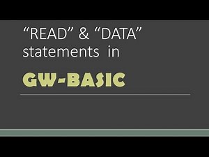 READ & DATA statements in GW-BASIC