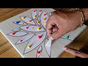 How To Cut Masking Tape Stencil On Canvas / Easy Acrylic Painting / 365 Days Challenge / Day #33