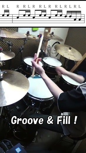 いますぐ使えるフィルイン -1015個め- (ウラから始まるフィル) #shorts #drummer #drums #ドラムフィルイン #ドラムテクニック #drumlessons