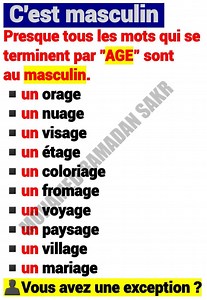 214K views · 1.2K reactions | C'est masculin ( age )  #apprendre_le_français Vous avez une exception ?  | MERCI Professeur | Facebook