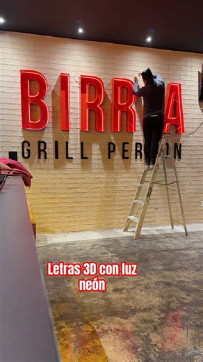 Letras 3D iluminadas #carpinteria #illustration #neon