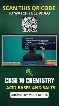 CBSE 10 Chemistry | Acid Bases and Salts | Most Important MCQs | CBSE 10 Board Exam Preparation