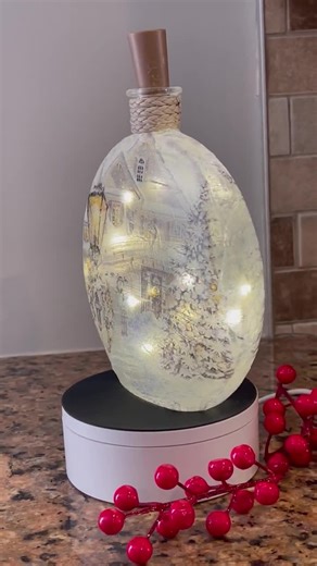 Lighted Winter Scene Bottle: Battery-operated Christmas Home Decor - Etsy