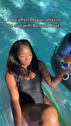 "Sunny days go perfectly with @Banana Boat ! Who else loves a pool day...