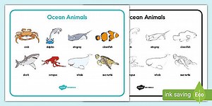 Ocean Animals Word Mat