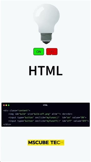 Light 🚨 ON OFF System Using HTML CSS & JavaScript | Simple Interactive Web Project | MsCube Tech
