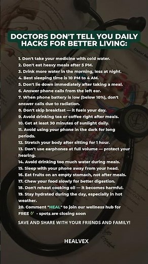 🌿 The best health advice you’ll never hear in a doctor’s office. #healvex #healthyliving #wellness