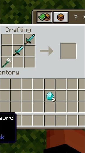 Minecraft me Craft a Trident sword #minecraft #mcpe #shorts