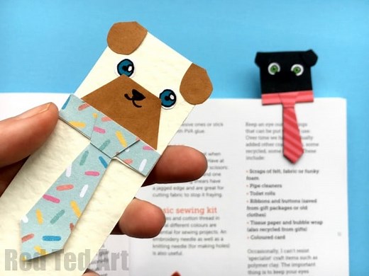 Hug a Book Pug Bookmark DIY - Red Ted Art - Kids Crafts