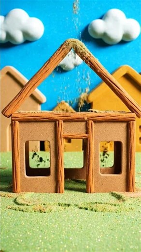 From Sand to House 🌈🏠 | Colorful Sand Stop Motion 😍 #kineticsand #relaxing