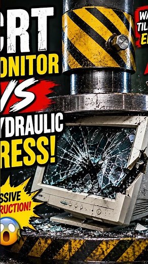 📺💥 CRT MONITOR vs HYDRAULIC PRESS! 😱 Watch the screen shatter under massive pressure! 🔥 #Shorts