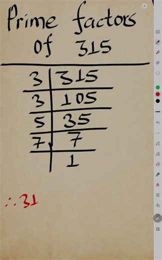 Prime Factors of 315 l Prime Factorization of 315