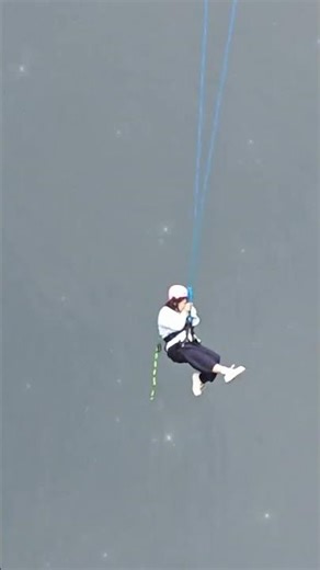 When swinging on a rope, I am closer to the sky than the birds#extremesportsexperience#bungeejumping