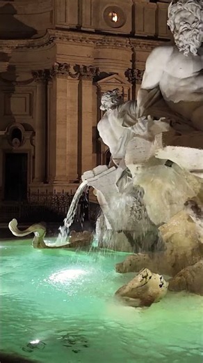 Rome at 3 AM 🇮🇹 Piazza Navona’s Fountain of the Four Rivers