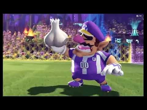 Wario's Goal Animation #1 (Eating Garlic) in Mario Strikers Battle League
