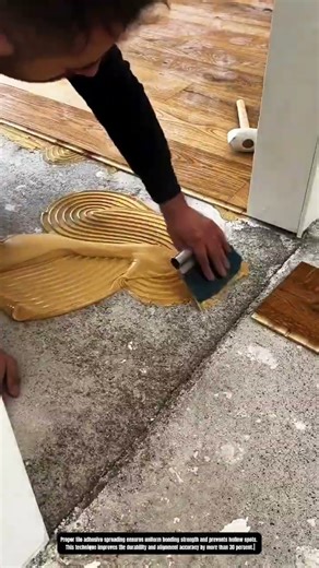 Precision Tile Adhesive Spreading for Perfect Floor Installation