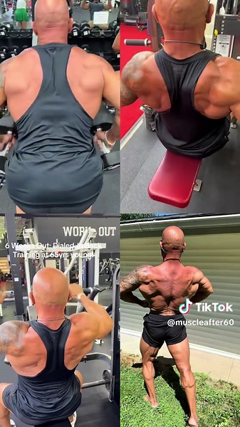 Content: 22 ##days until I step on stage at 65 years old. Today was all about building depth and width — every row, every pull, every contraction with laser focus. The goal is a V-taper that demands attention under the . At this stage, it’s not just training, it’s precision. Each rep is about detail, discipline, and the relentless pursuit of perfection.#muscleafter60 #BodybuildingMasters #65Strong #LeanAndHard