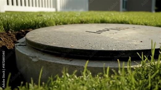 Septic Tank Access Cover: Understanding Your Home's Underground System Stock Video