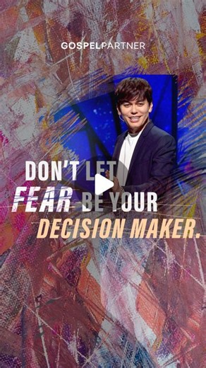 Joseph Prince on Instagram: "Don't let fear be your decision maker. 🔴 Watch the latest Gospel Partner episode (How To Be Led By The Lord). This full sermon is now available on the Joseph Prince YouTube Channel: youtube.com/@JosephPrince"