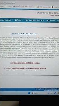 how to download vahan Trade certificate online