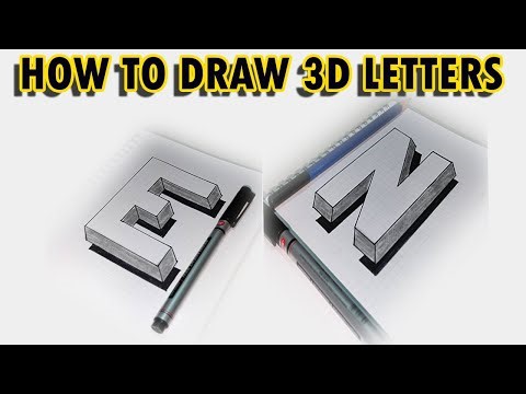 Easiest Way to Draw 3d Letters in 2min