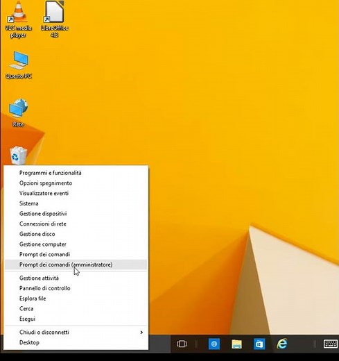 Lanciare prompt comandi administrator windows 10