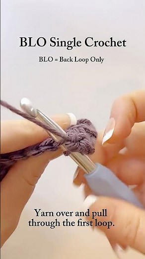 Beginner Crochet Tutorial: How To Make Back Loop Only (BLO) Single Crochet Stitch #crochet #stitch