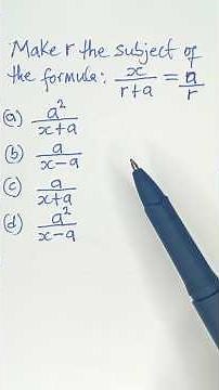 How to Change the Subject of a Formula || Rearranging Fomula