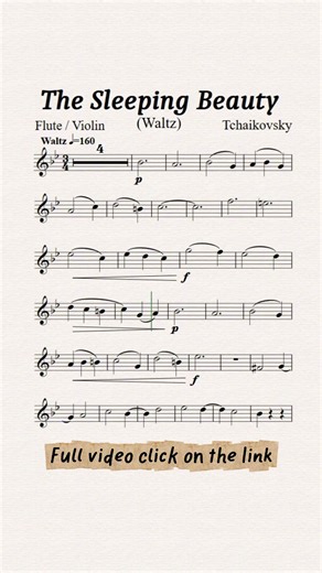 Playalong Flute Violin The Sleeping Beauty C sheet music & backing track