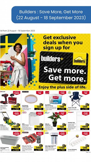 Builders : Save More, Get More (22 August - 18 September 2023) #Shopping #Specials #Builders #DIY #GuzzleSA