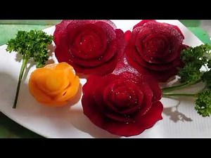 How to make beetroot rose | beetroot carving design | beetroot rose |
