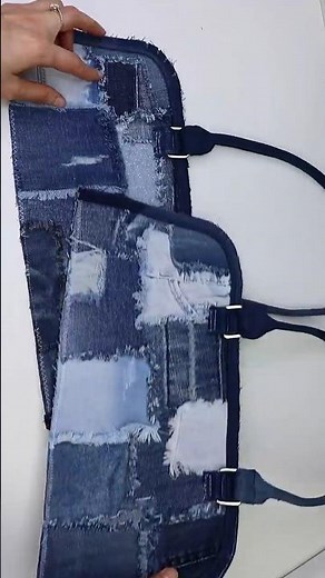 diy trash to treasure 💎👖 jeans scraps recycling FANTASTIC Idea #diybag #jeansreuse #bagpattern