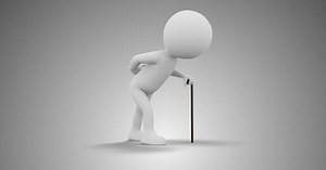 3D Man Old Man Walking With A Stick Loop