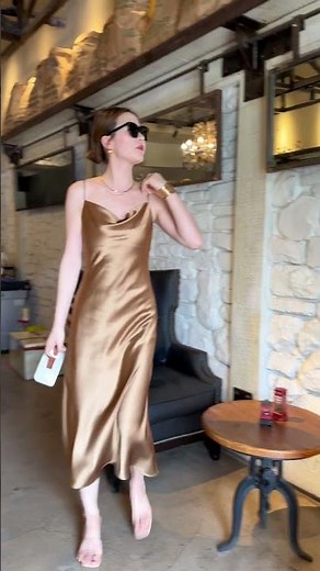 Silky smooth satin slip dress