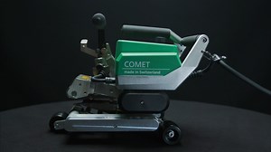 Introducing Leister's top-tier hot-wedge welding machine: The COMET 700 with LQS for civil engineering projects. Take a look at the gem in the video below. Stay tuned - More information on efficient overlap welding in civil engineering will be available shortly. | Leister