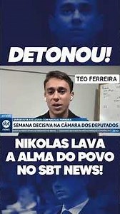 URGENTE: NIKOLAS FERREIRA LAVA A ALMA DO POVO NO SBT NEWS!!